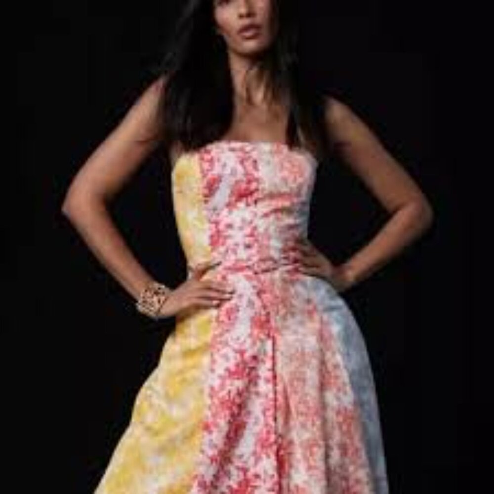 Strapless Floral Dress – Size 6P,  White House Black Market